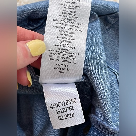 Joe’s collection Lucia straight leg denim jumpsuit straps pockets button up SZ M - Picture 10 of 10